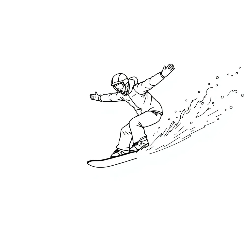 Snowboarder coloring page