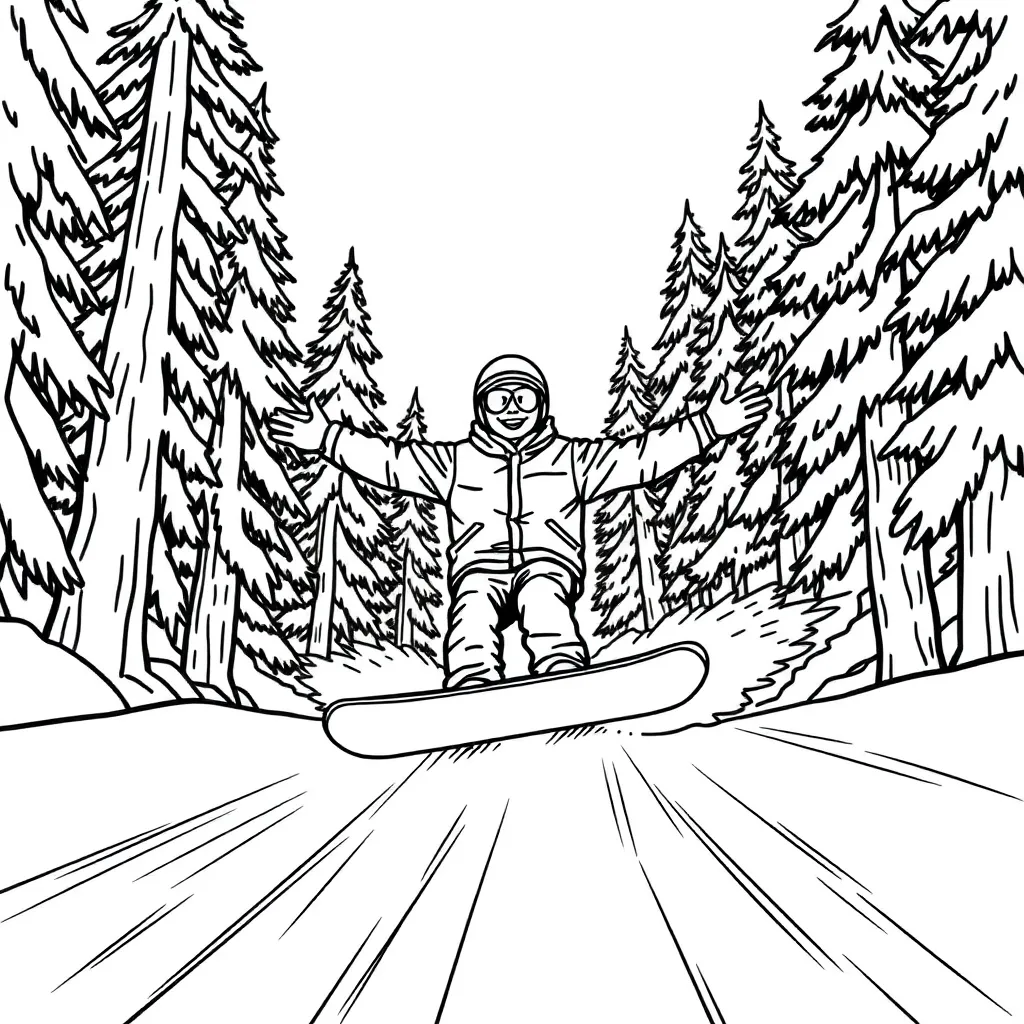 Snowboarder coloring page
