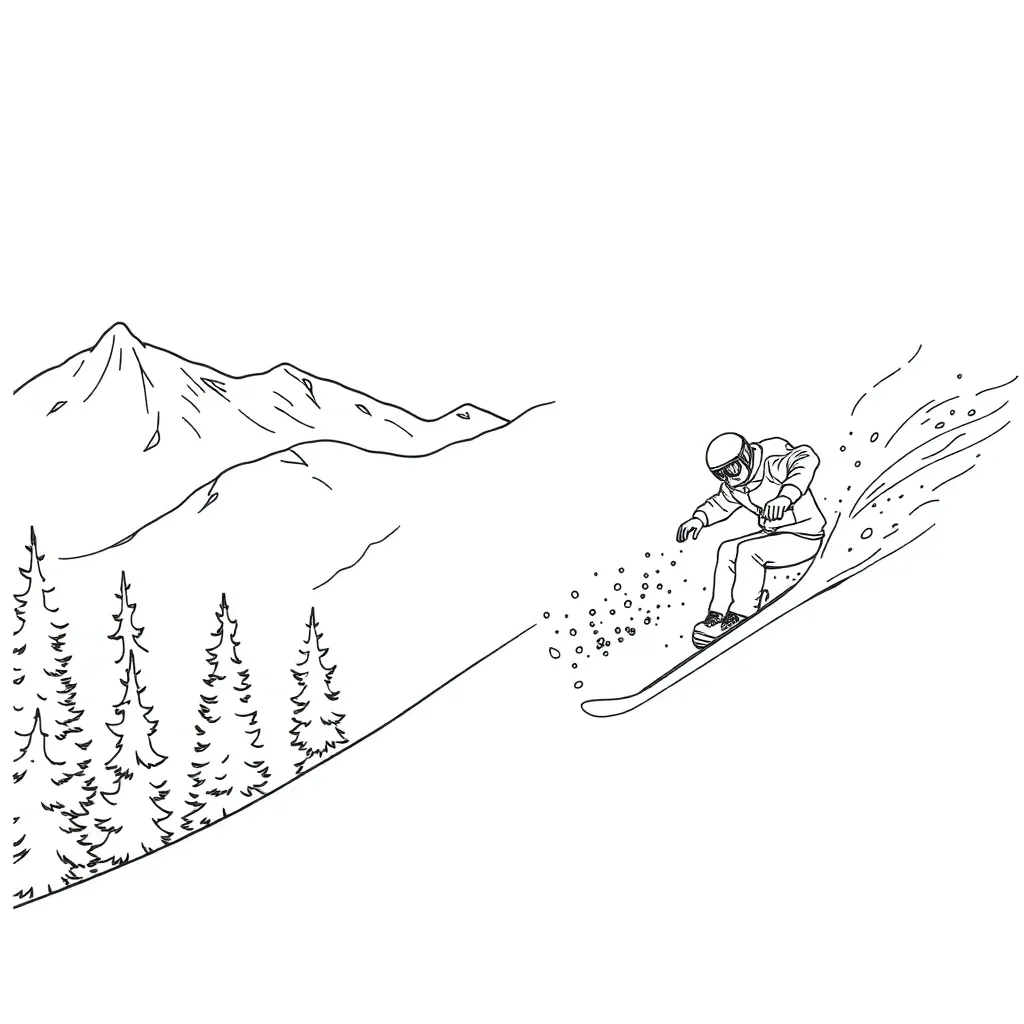 Snowboarder coloring page