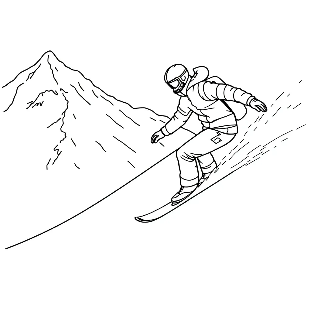 Snowboarder coloring page