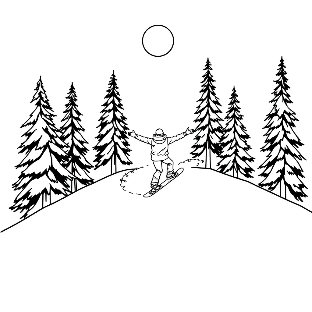 Snowboarder coloring page