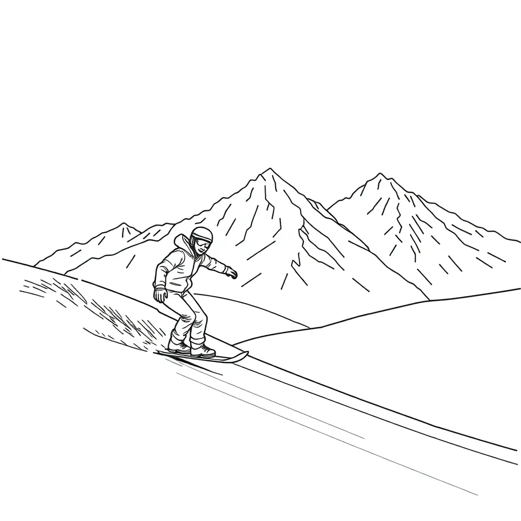 Snowboarder coloring page