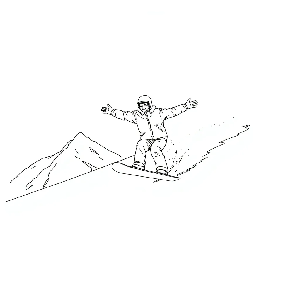 Snowboarder coloring page
