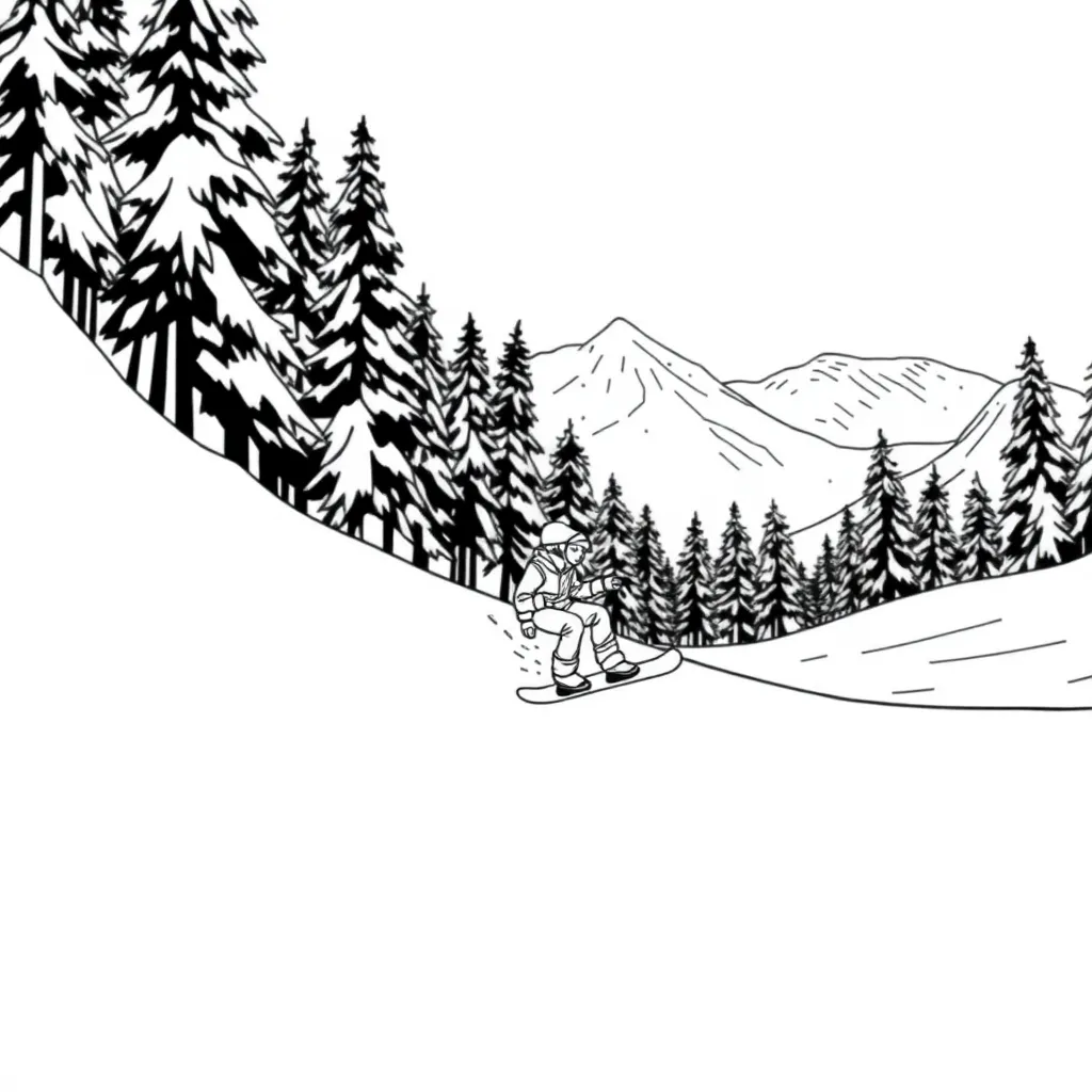 Snowboarder coloring page