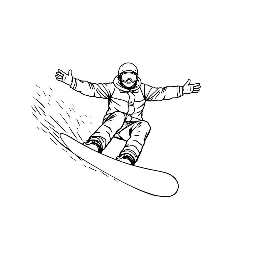 Snowboarder coloring page