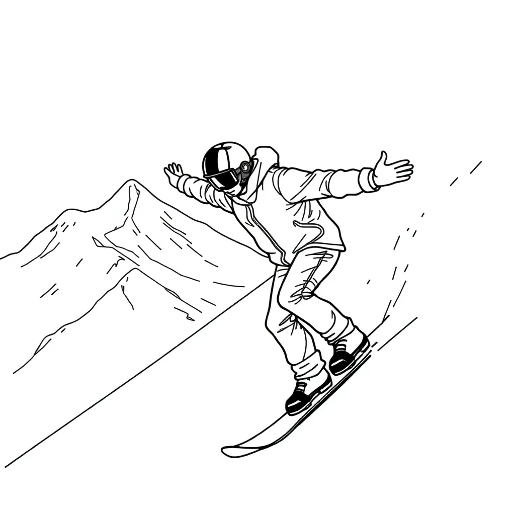 Snowboarder coloring page