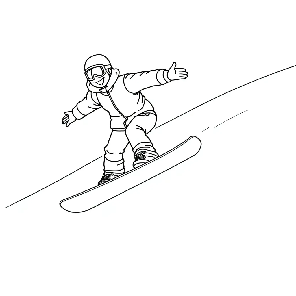 Snowboarder coloring page