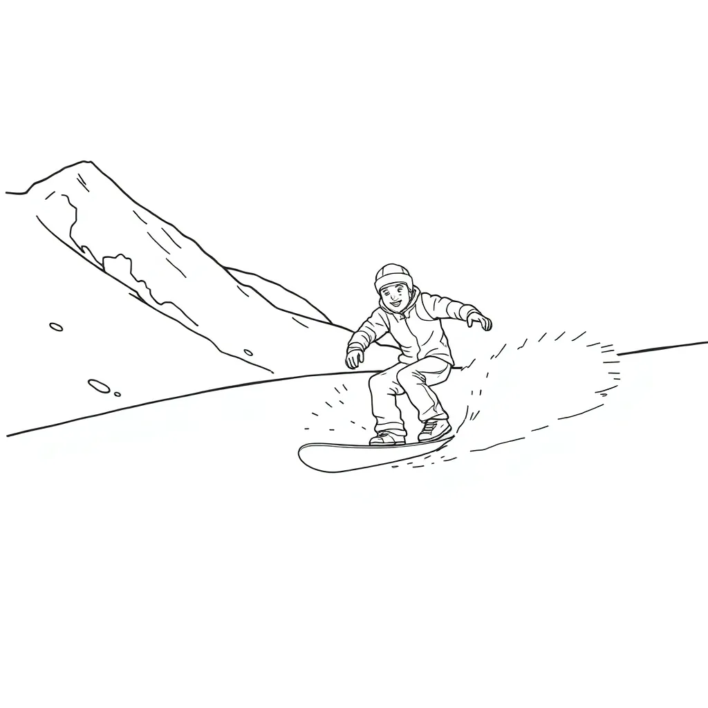 Snowboarder coloring page