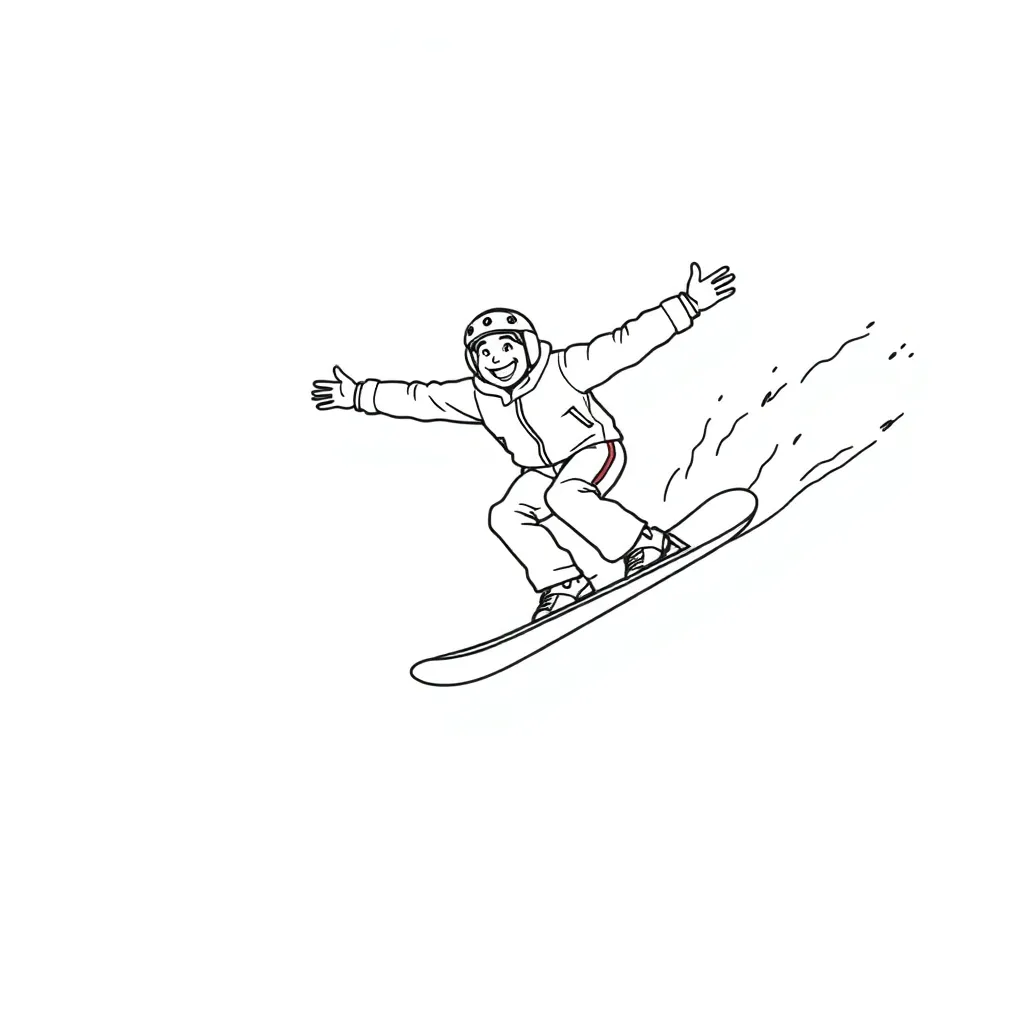 Snowboarder coloring page