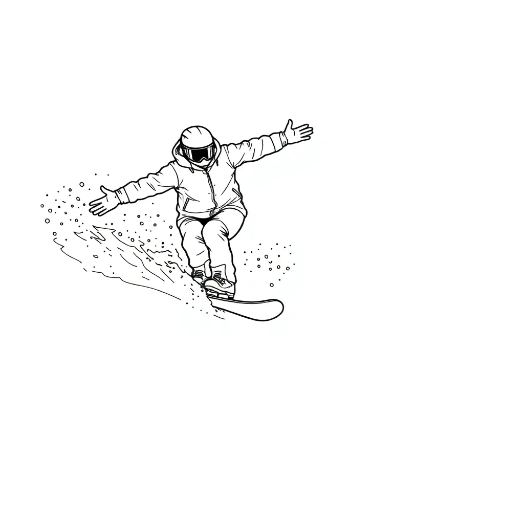 Snowboarder coloring page
