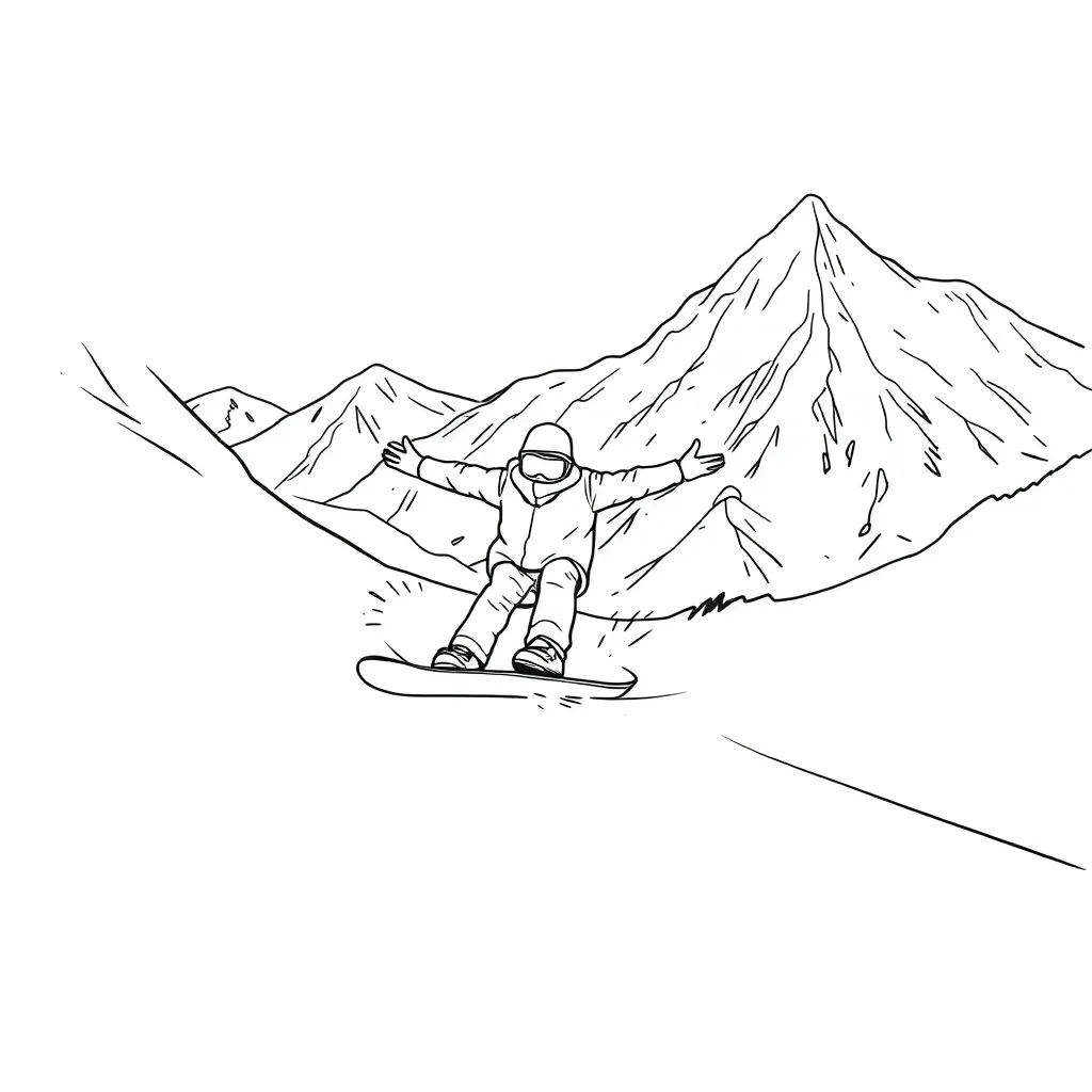 Snowboarder coloring page