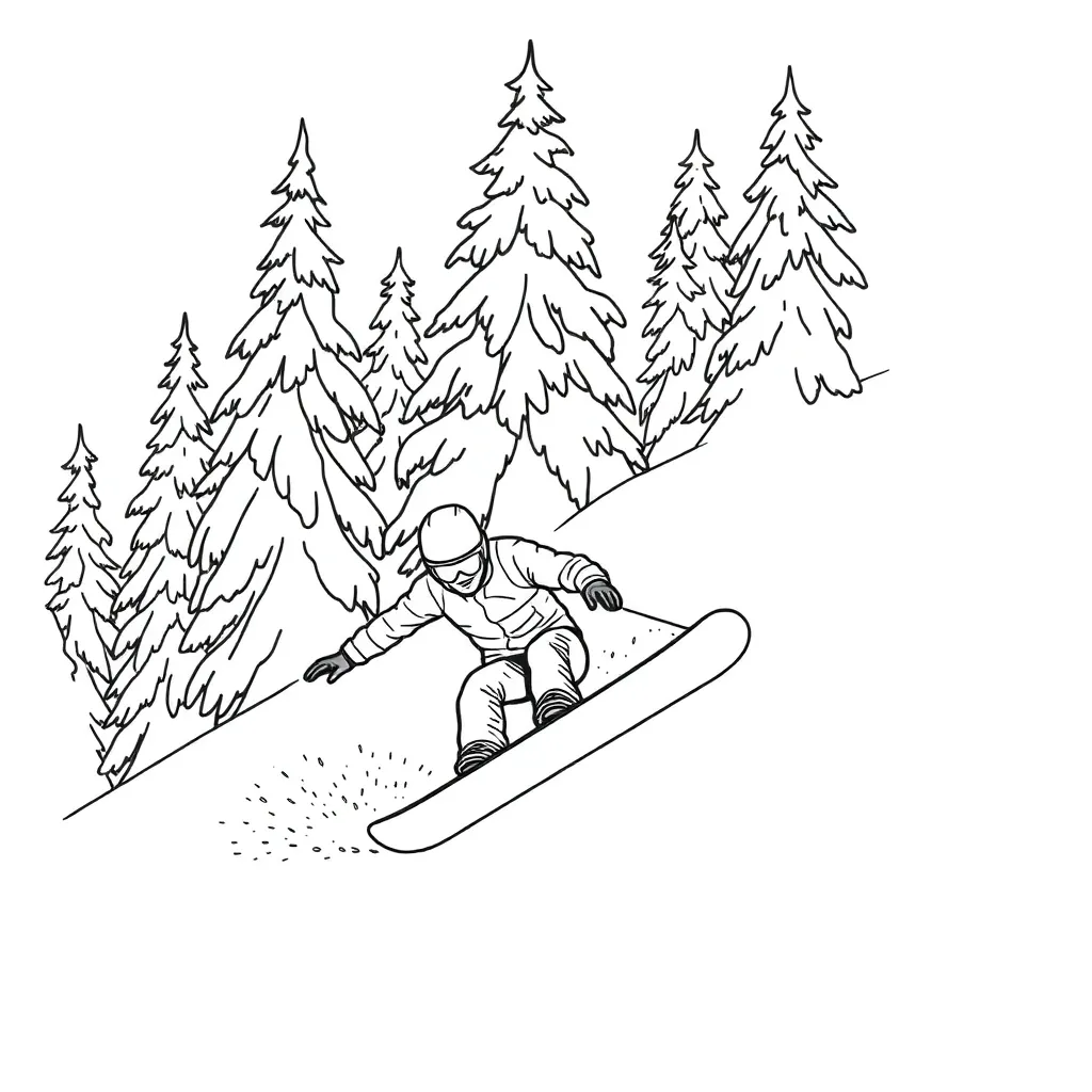 Snowboarder coloring page