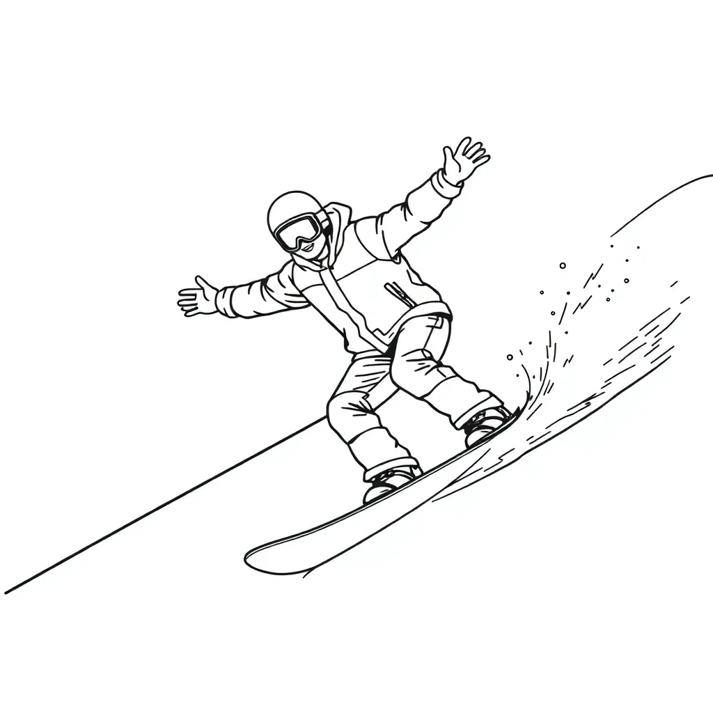 Snowboarder coloring page