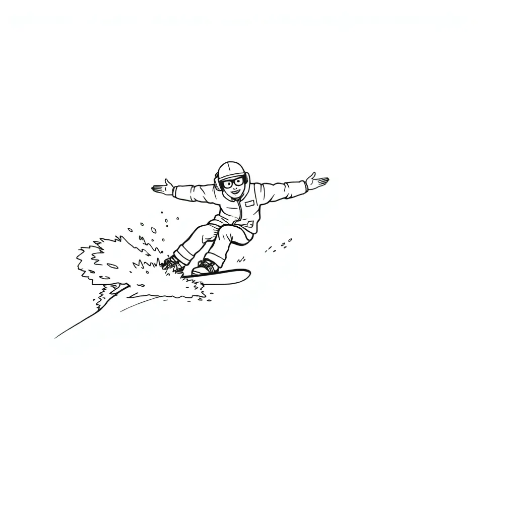 Snowboarder coloring page
