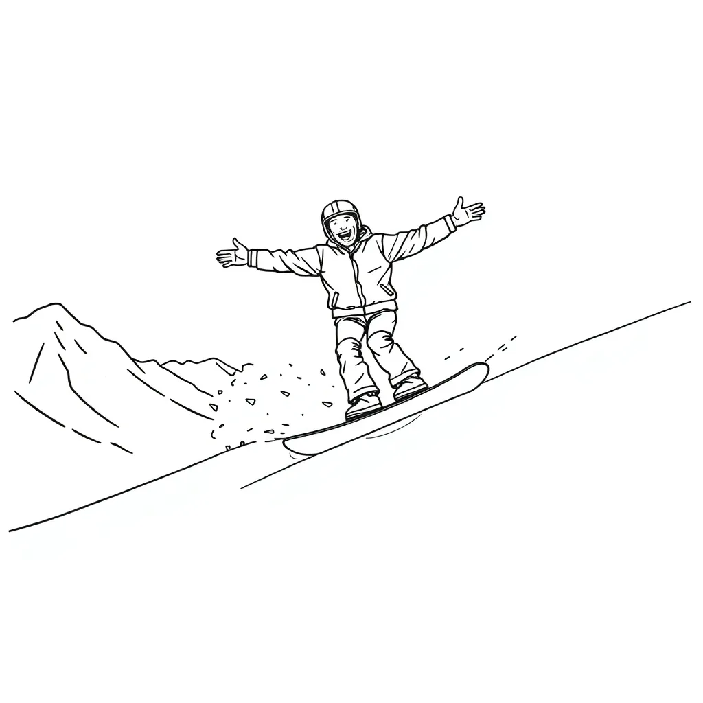 Snowboarder coloring page