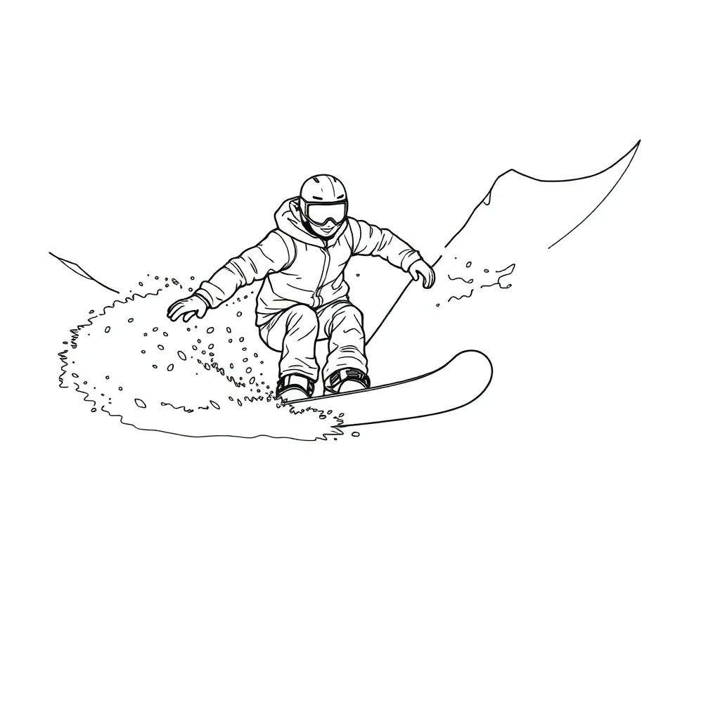 Snowboarder coloring page