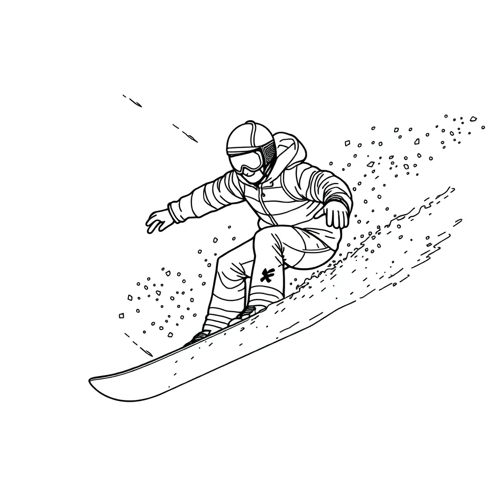 Snowboarder coloring page