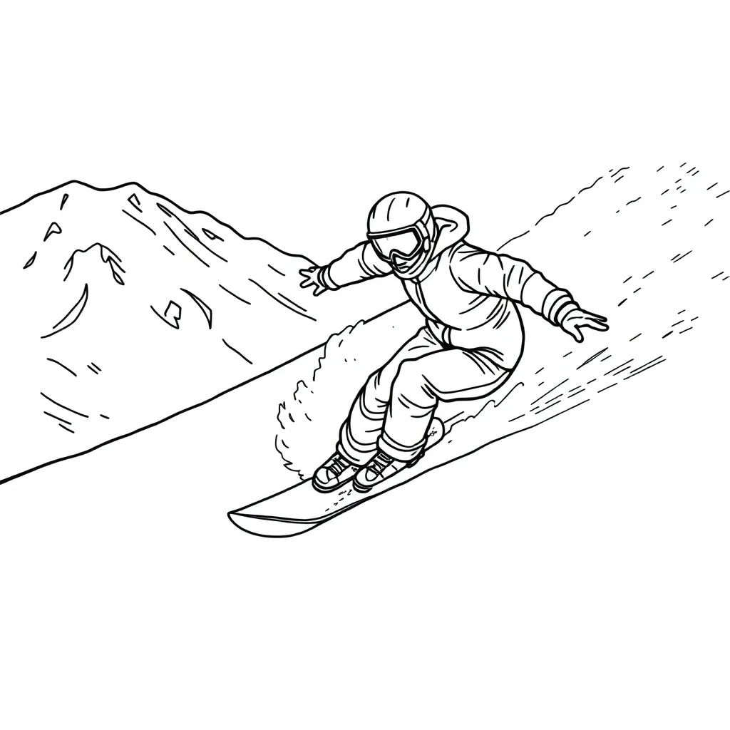 Snowboarder coloring page