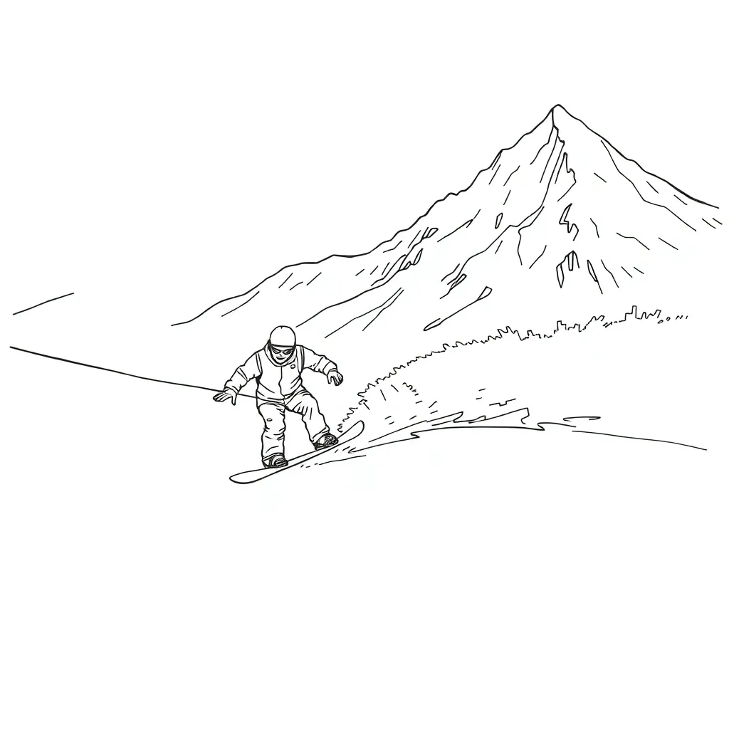 Snowboarder coloring page