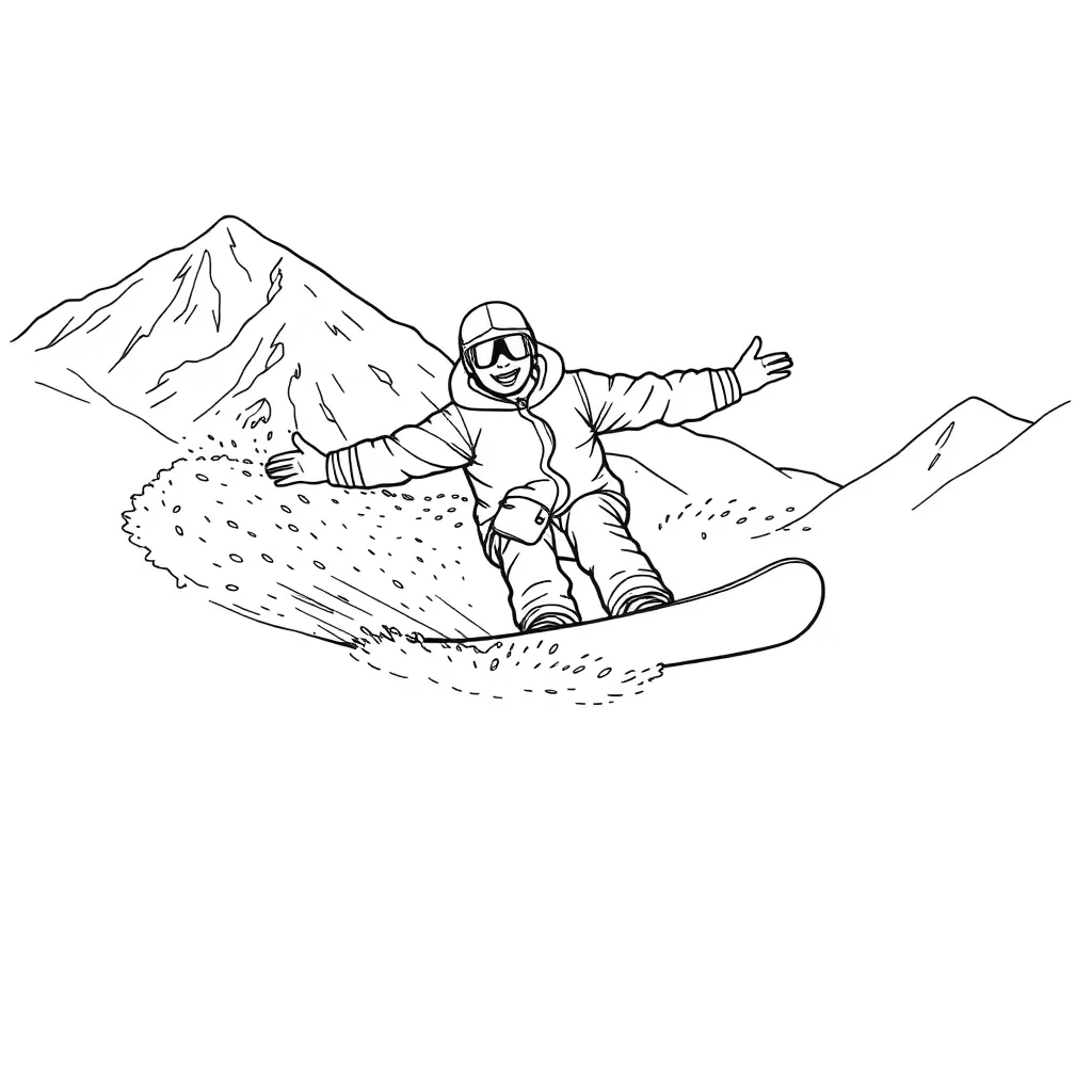 Snowboarder coloring page