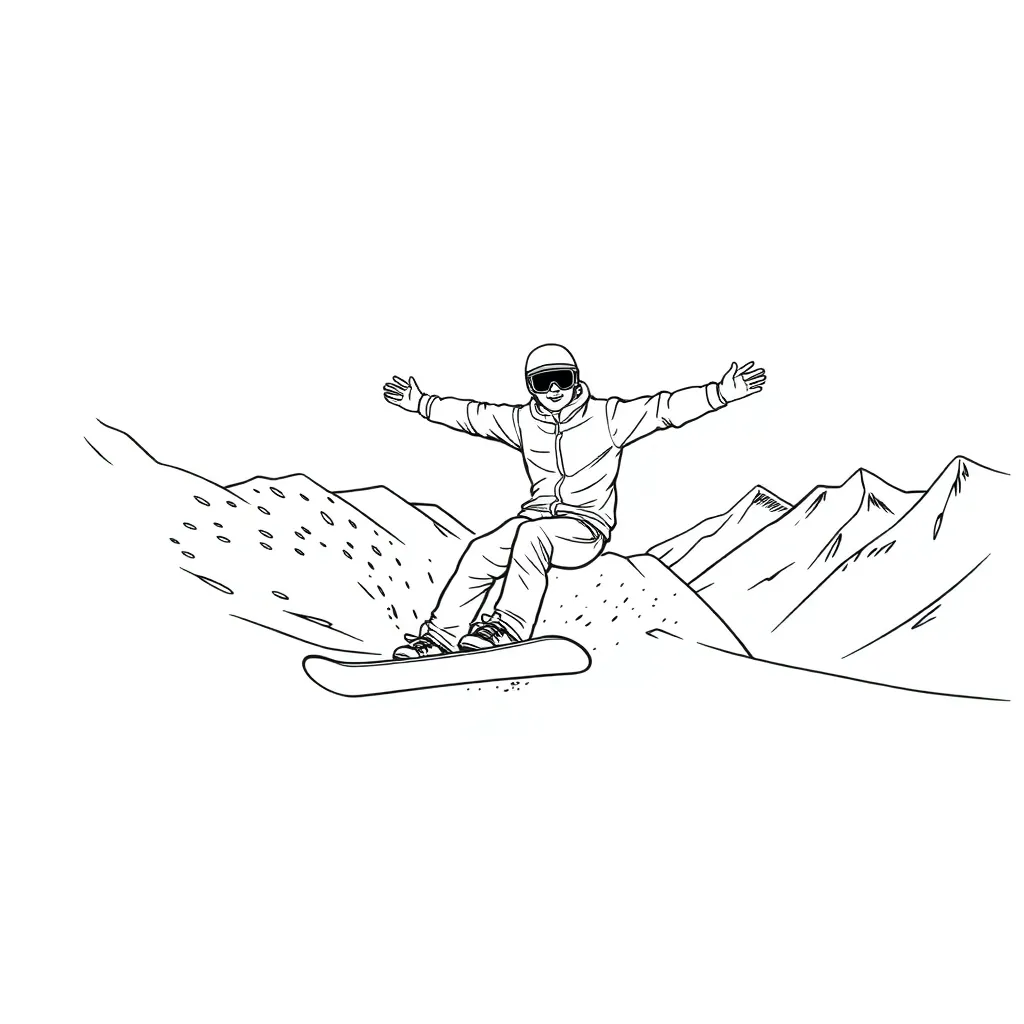 Snowboarder coloring page