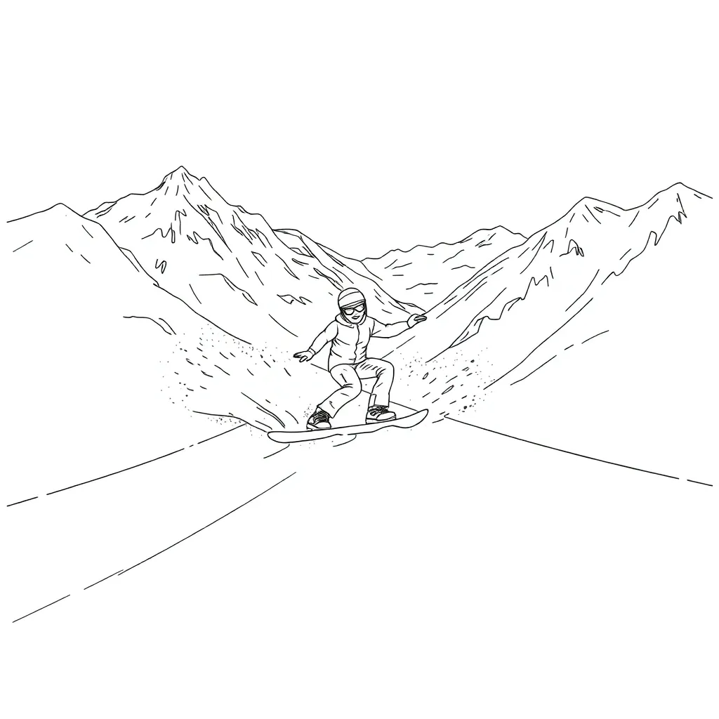 Snowboarder coloring page