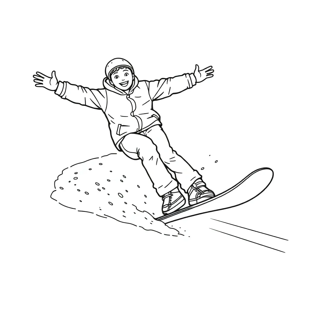 Snowboarder coloring page