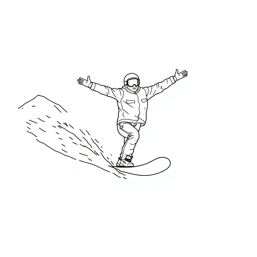 Snowboarder coloring page