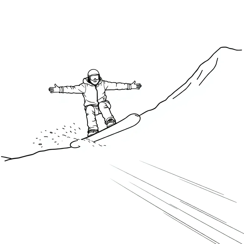 Snowboarder coloring page