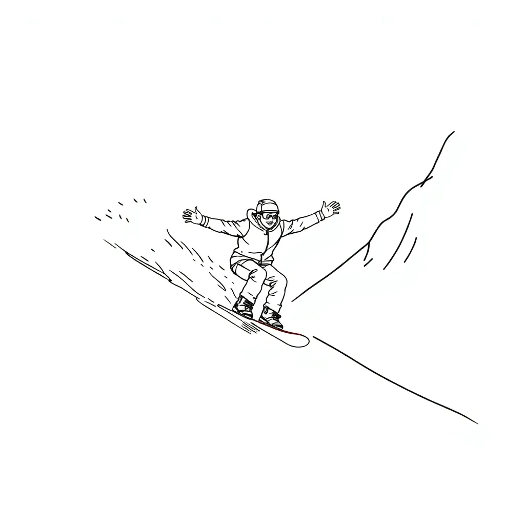 Snowboarder coloring page