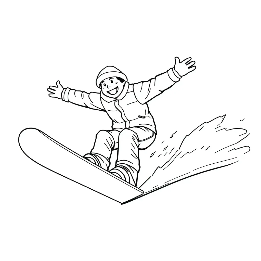 Snowboarder coloring page