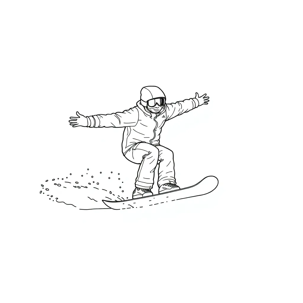 Snowboarder coloring page
