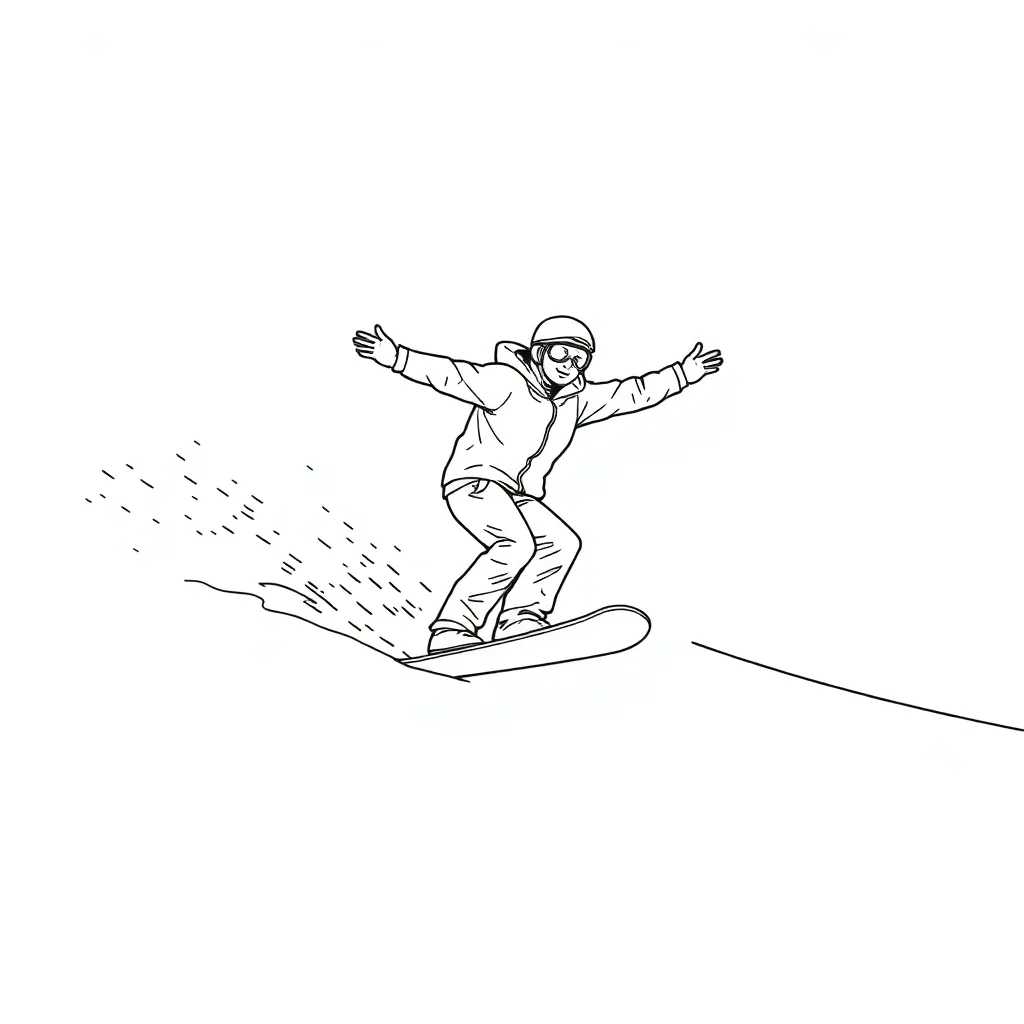 Snowboarder coloring page