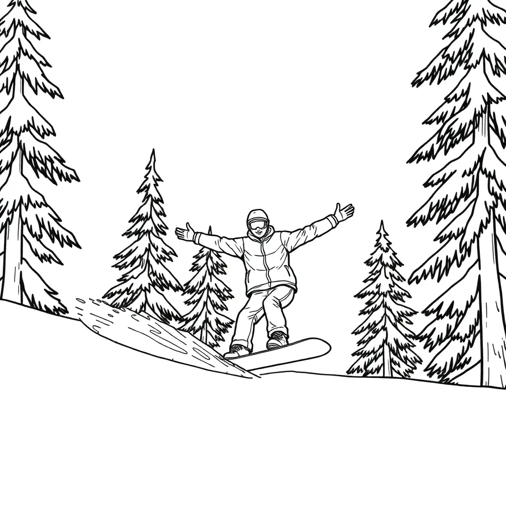 Snowboarder coloring page