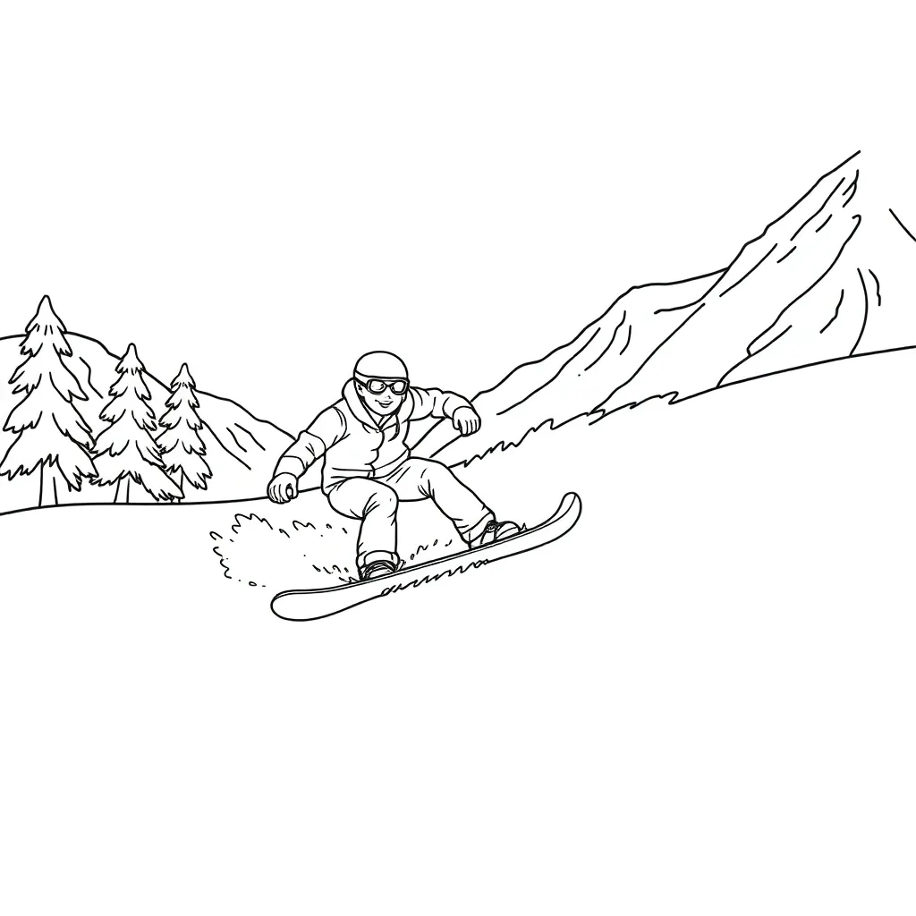 Snowboarder coloring page