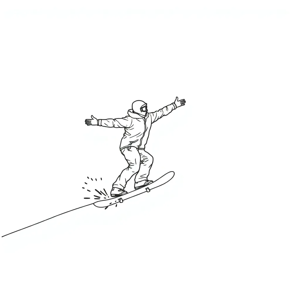 Snowboarder coloring page