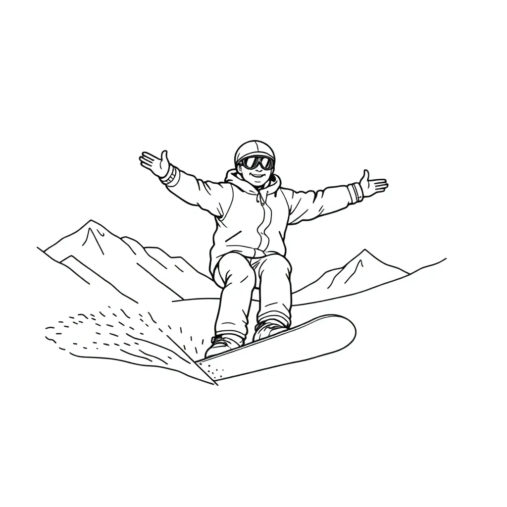 Snowboarder coloring page