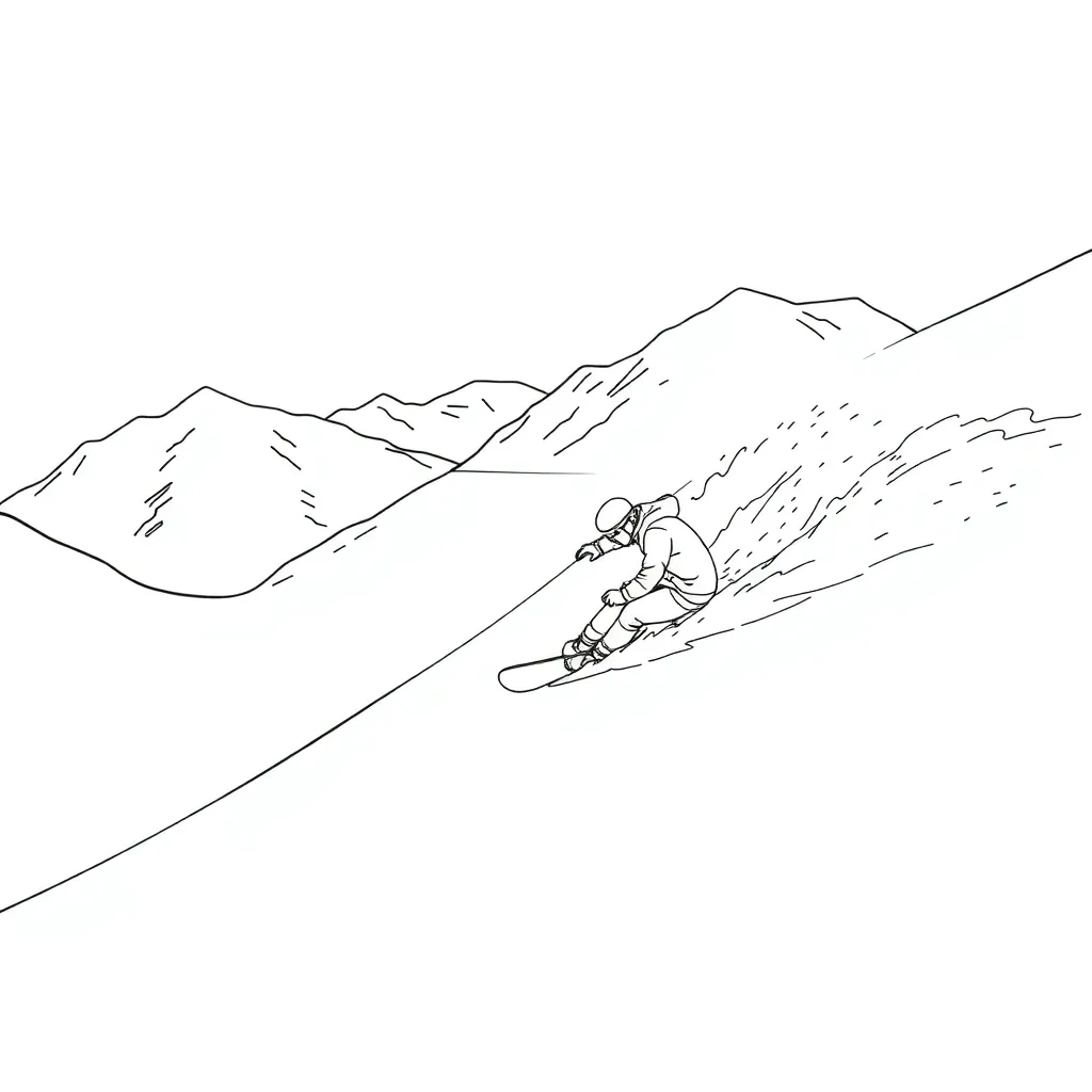 Snowboarder coloring page