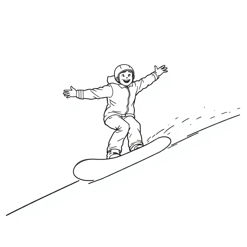 Snowboarder coloring page