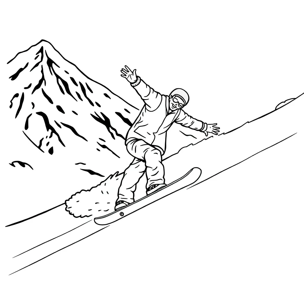 Snowboarder coloring page