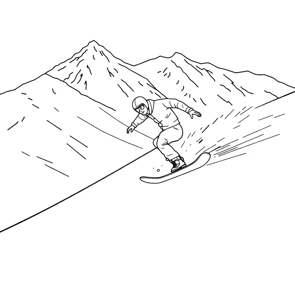 Snowboarder coloring page