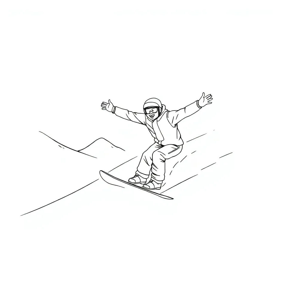 Snowboarder coloring page