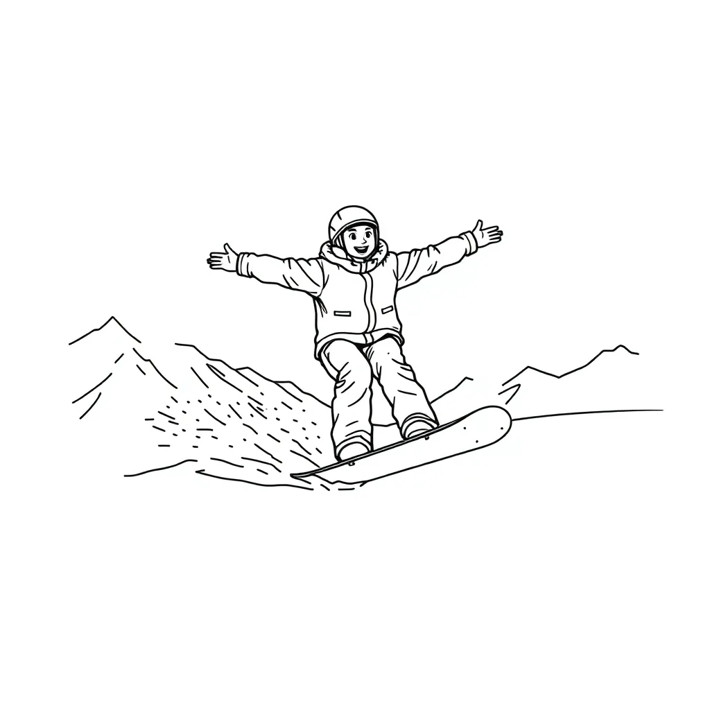 Snowboarder coloring page