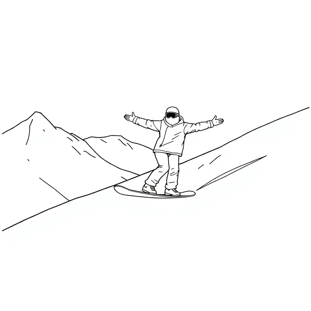 Snowboarder coloring page