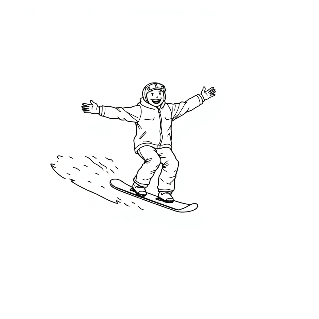 Snowboarder coloring page