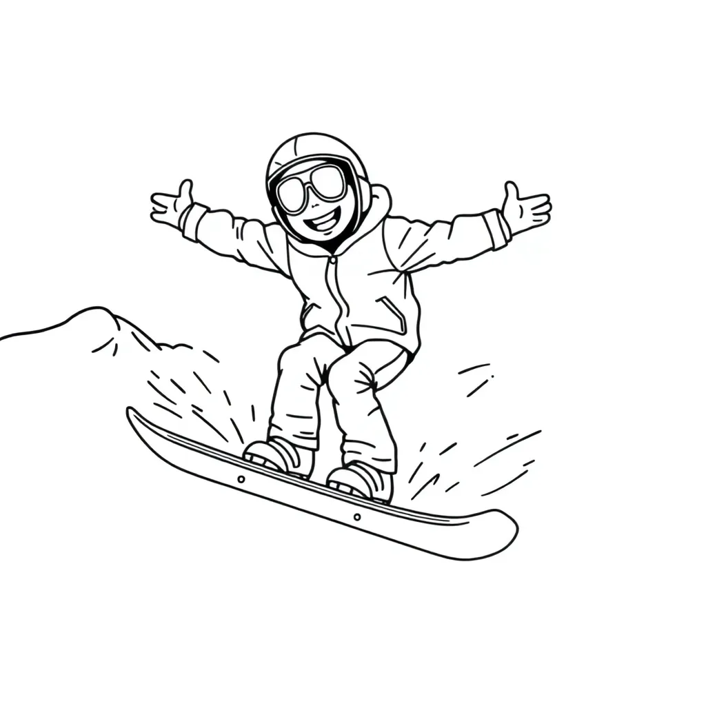 Snowboarder coloring page