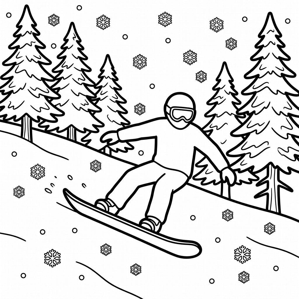 Snowboarder coloring page