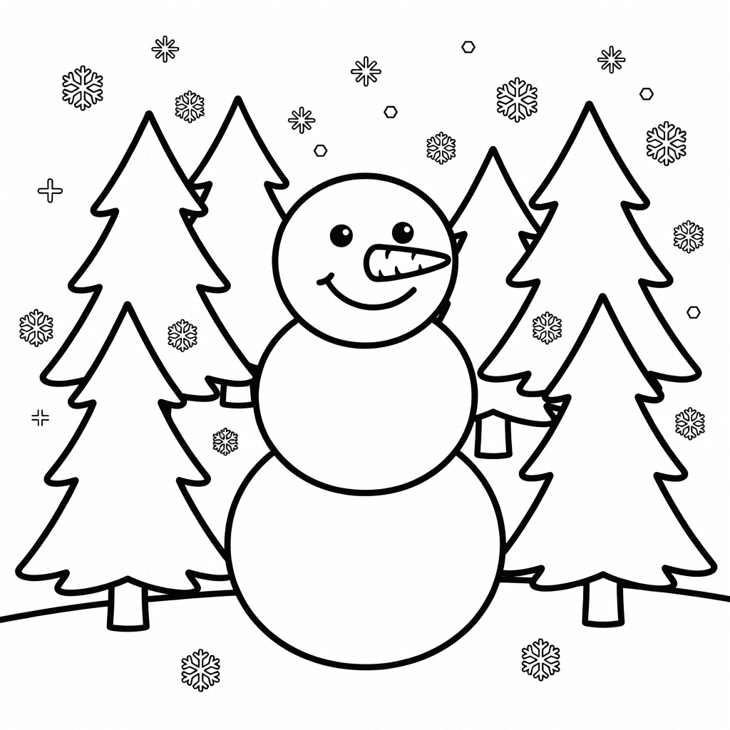 Snowman coloring page