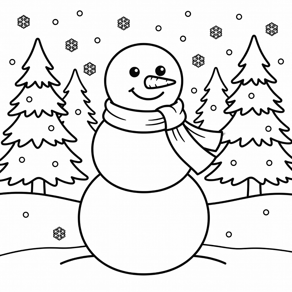 Snowman coloring page
