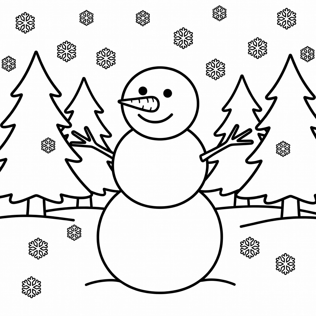 Snowman coloring page